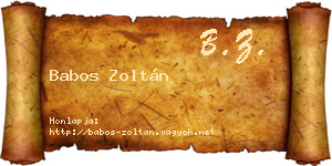 Babos Zoltán névjegykártya