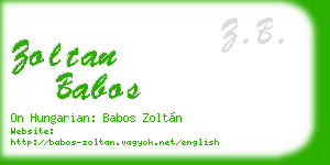 zoltan babos business card